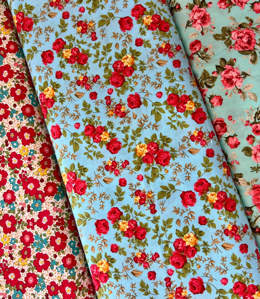 Lawn - Red/Blue Floral