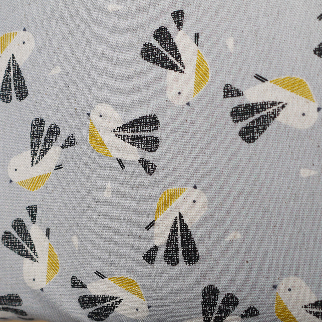 Nesting Birds - Linen - Grey - Dashwood - Wide Cloth