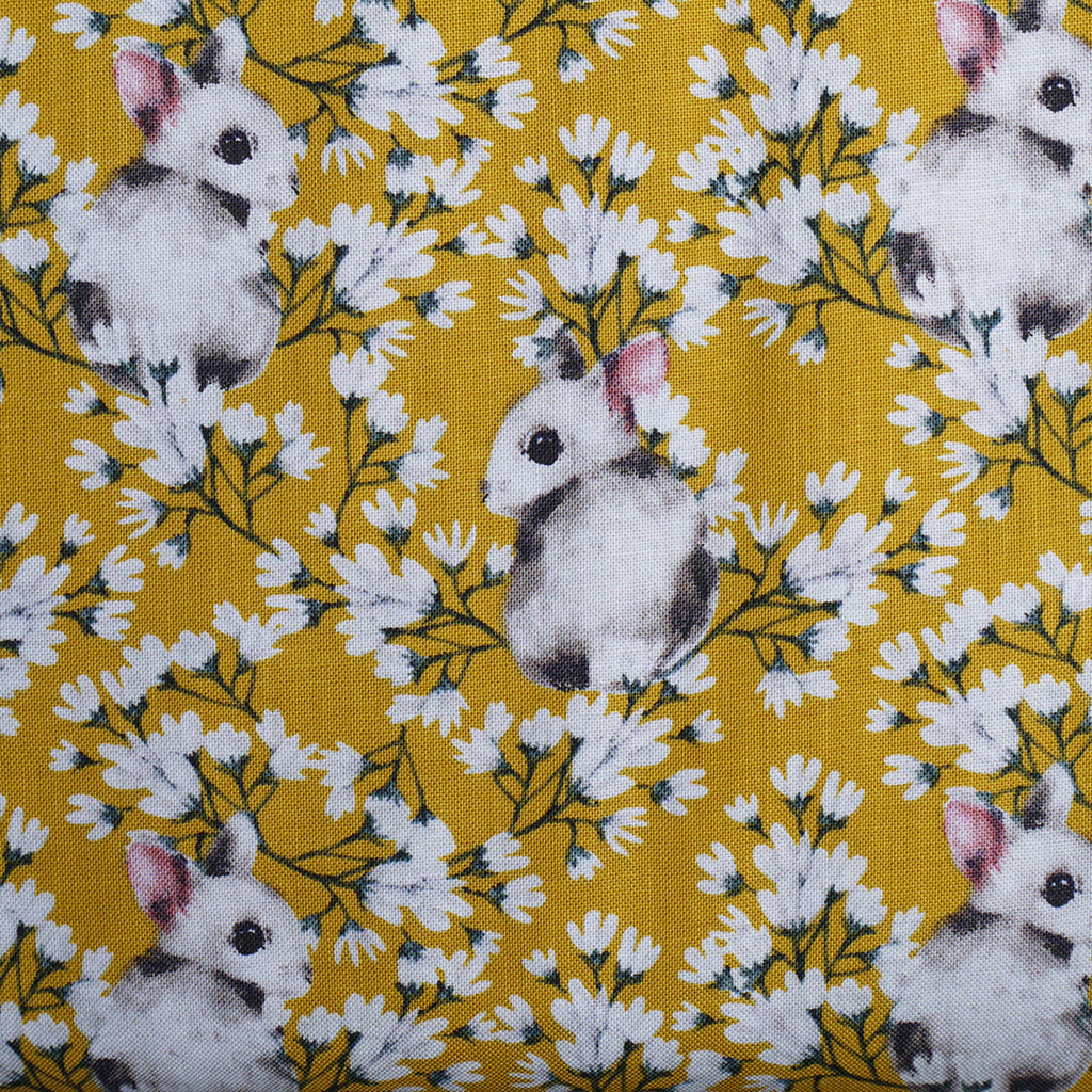 Spring Bunnies Cotton Ochre